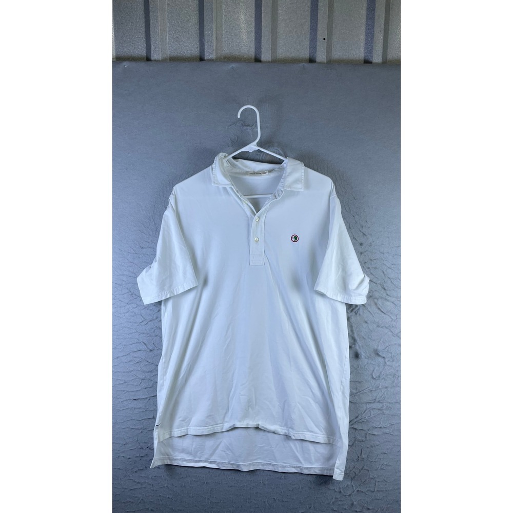 Duck Head Polo Shirt Mens Medium White Excellent Short Sleeve Logo 14804